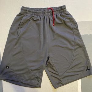Men’s Gray & Red Nike Jordan Basketball (Sport) Shorts